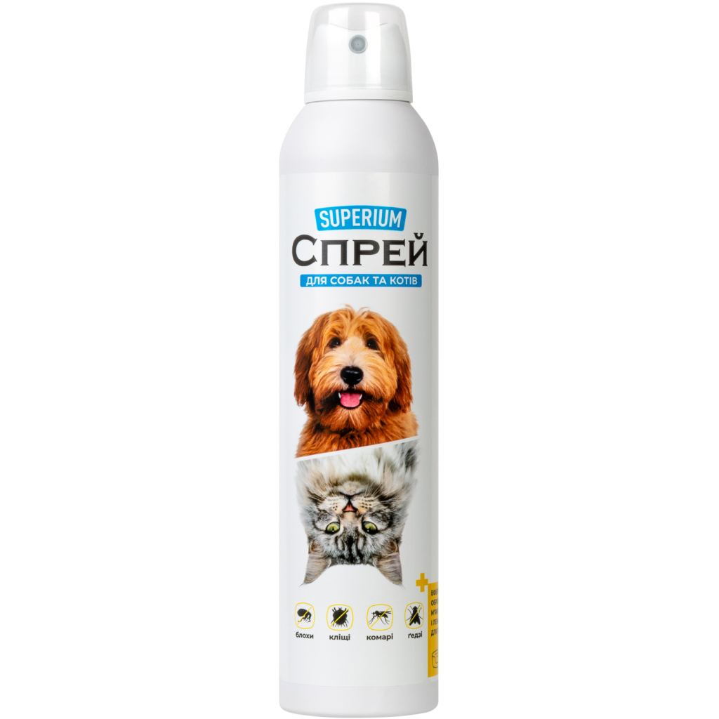Спрей для тварин Superium від кліщів, бліх, комарів та ґедзів 300 мл (9129) - зображення 1