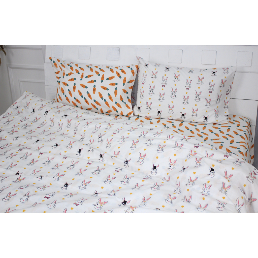 Постільна білизна MirSon Бязь 17-0529 Bunnies white Полуторний (2200003674064) - зображення 3