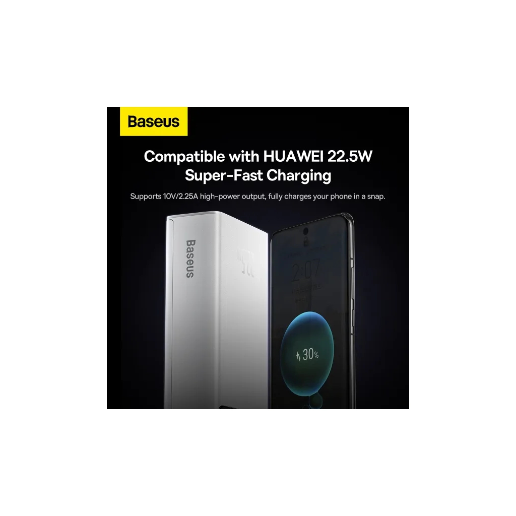 Батарея універсальна Baseus Star Lord Display 30000mAh 22.5W PD/3.0 QC/3.0 White (PPXJ080102) - зображення 9