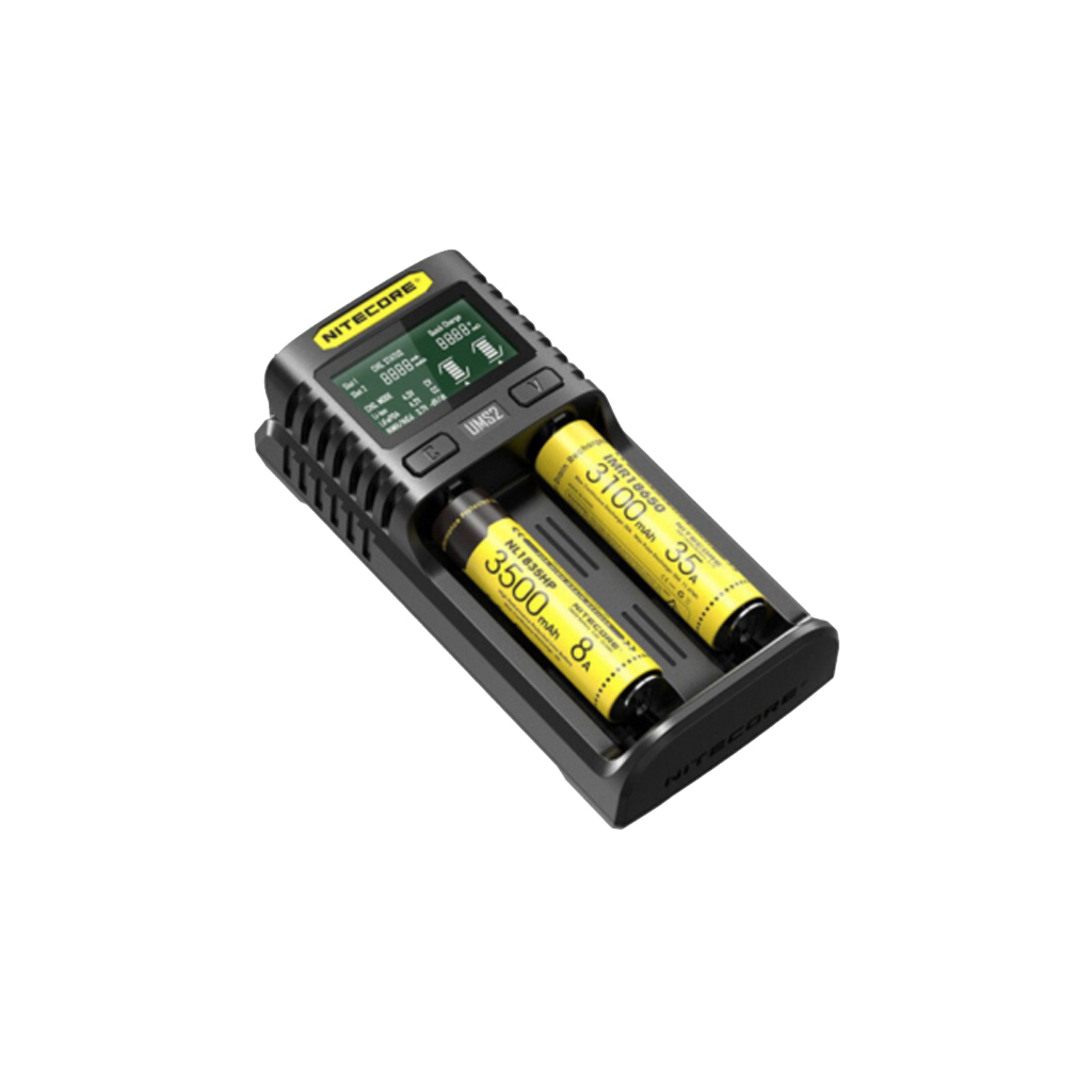 Зарядний пристрій для акумуляторів Nitecore Digicharger UM2 (2 channels, LCD дисп.,Li-ion, Ni-MH/Ni-Cd, (11454) - изображение 1