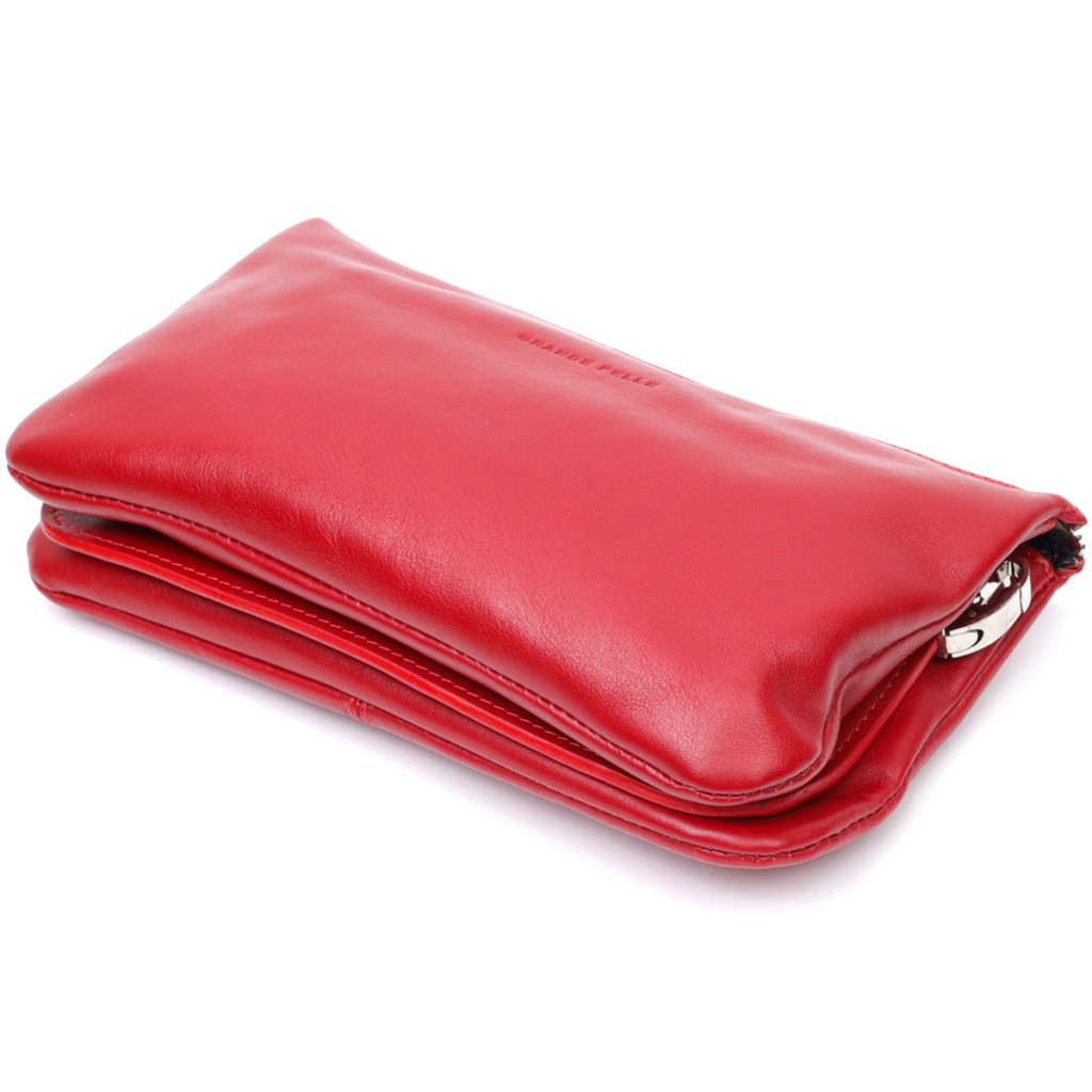 Сумка Grande Pelle З натуральної шкіри Червона (11670) - зображення 3