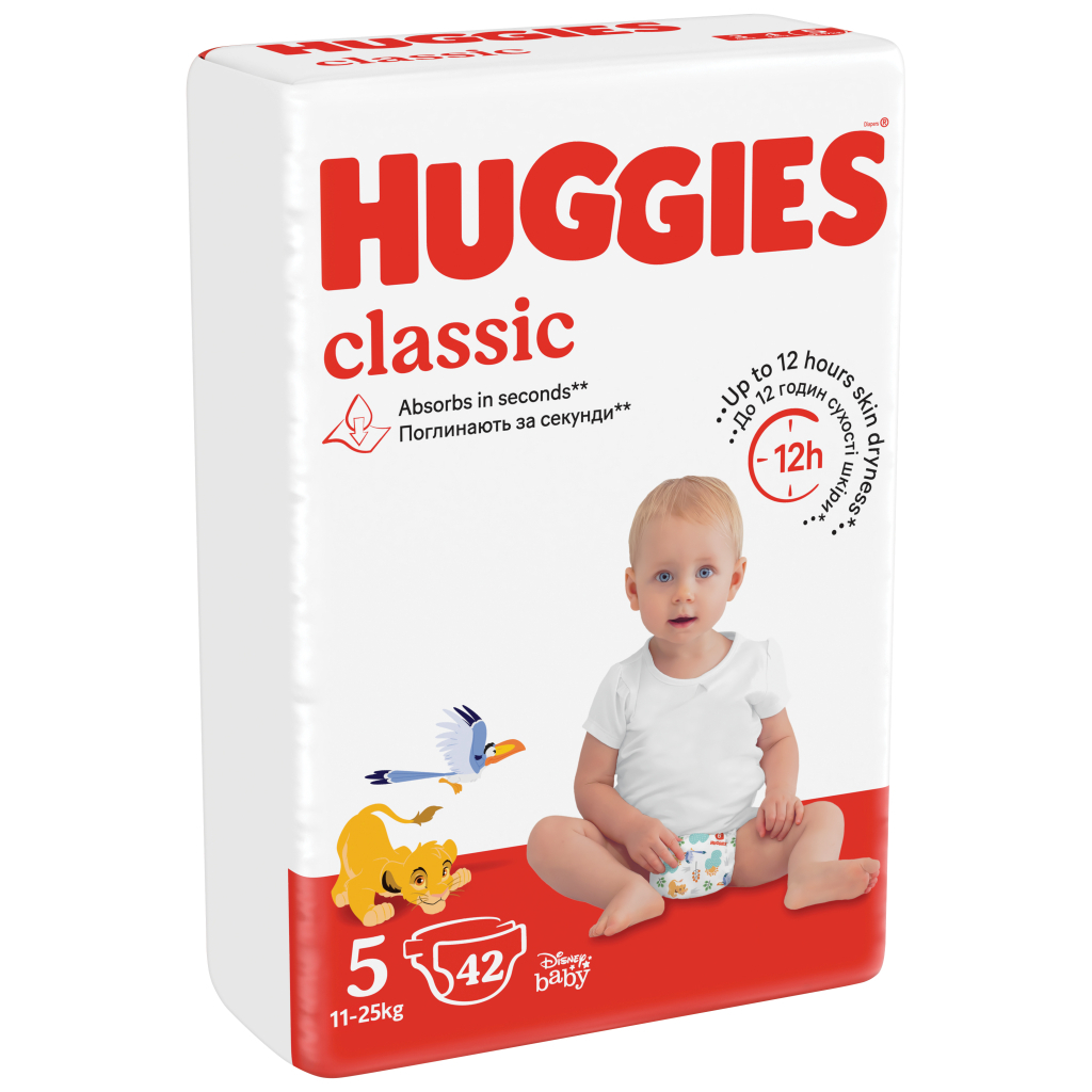 Підгузки Huggies Classic 5 (11-25 кг) Jumbo 42 шт (5029053543185) - зображення 9
