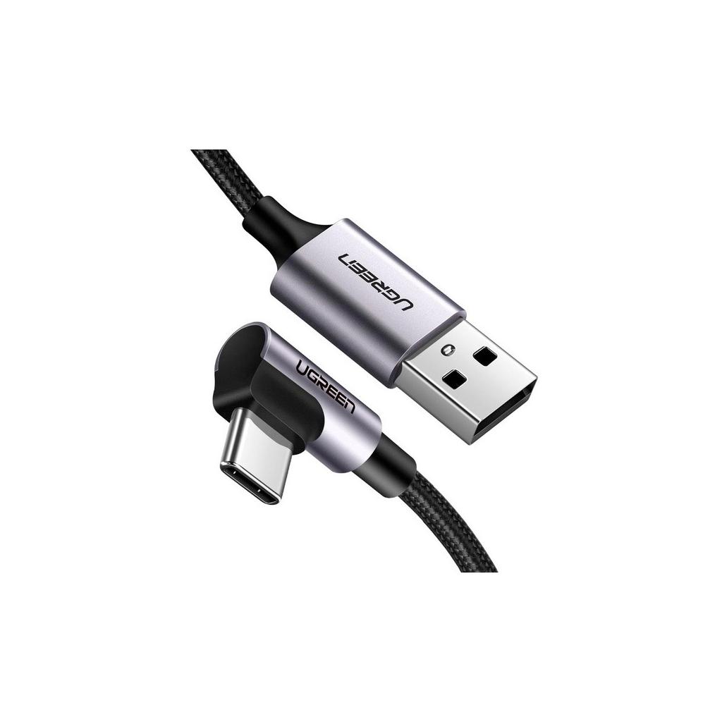 Дата кабель USB 2.0 AM to USB-C 3.0m 3A US284 90° corner black Ugreen (70255) - зображення 1
