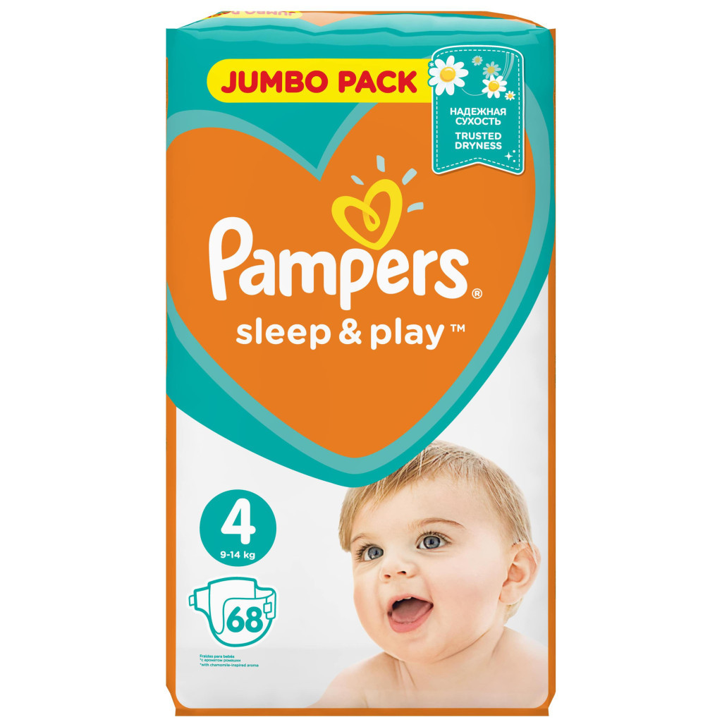 Підгузки Pampers Sleep & Play Maxi Розмір 4 (9-14 кг), 68 шт (4015400203551) - зображення 2