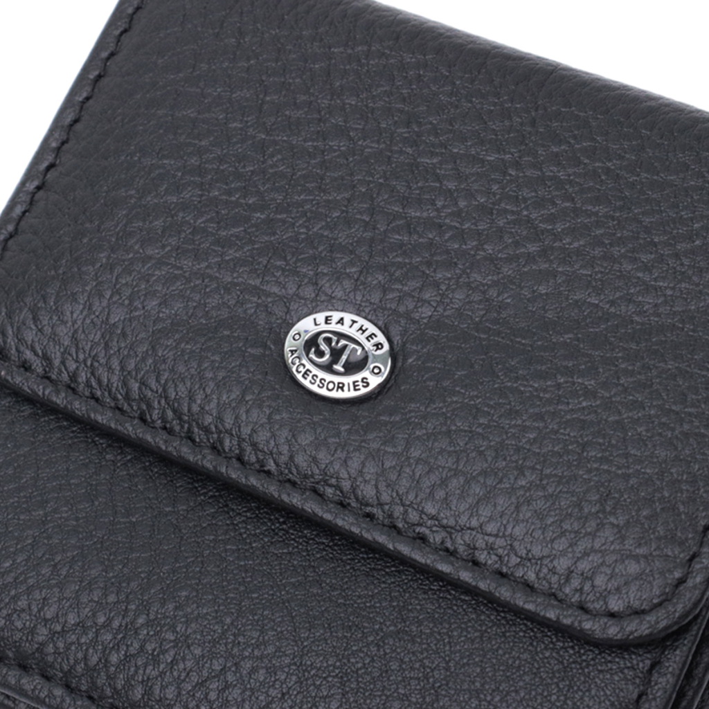 Гаманець ST Leather З натуральної шкіри Чорний (22690) - зображення 5