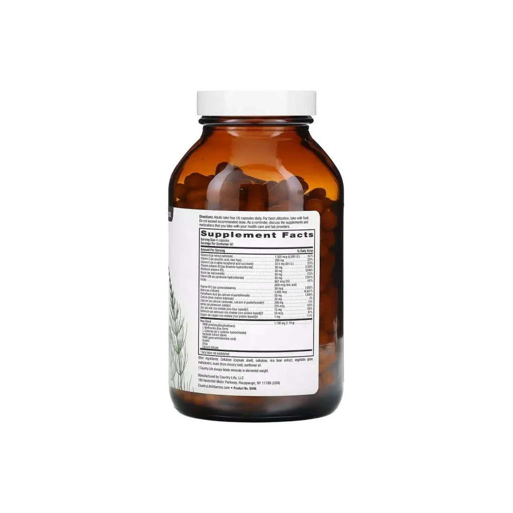 Вітамінно-мінеральний комплекс Country Life Комплекс для Зростання та Зміцнення Волосся, 5000 мкг, Maxi-Hair Plus, (CLF5046) - зображення 2