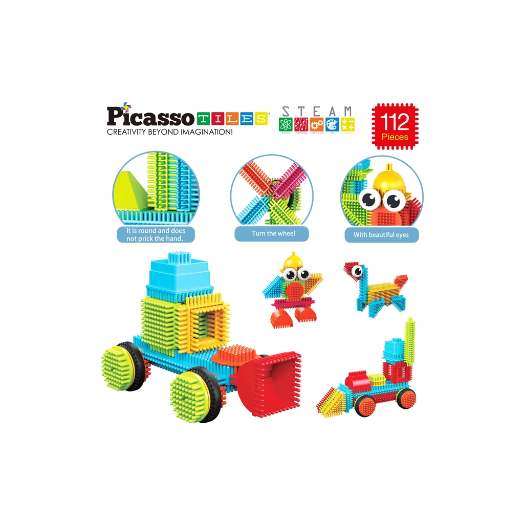 Конструктор Picasso Tiles Hedgehog Building Blocks Set 112 деталей (817338022631) - зображення 3