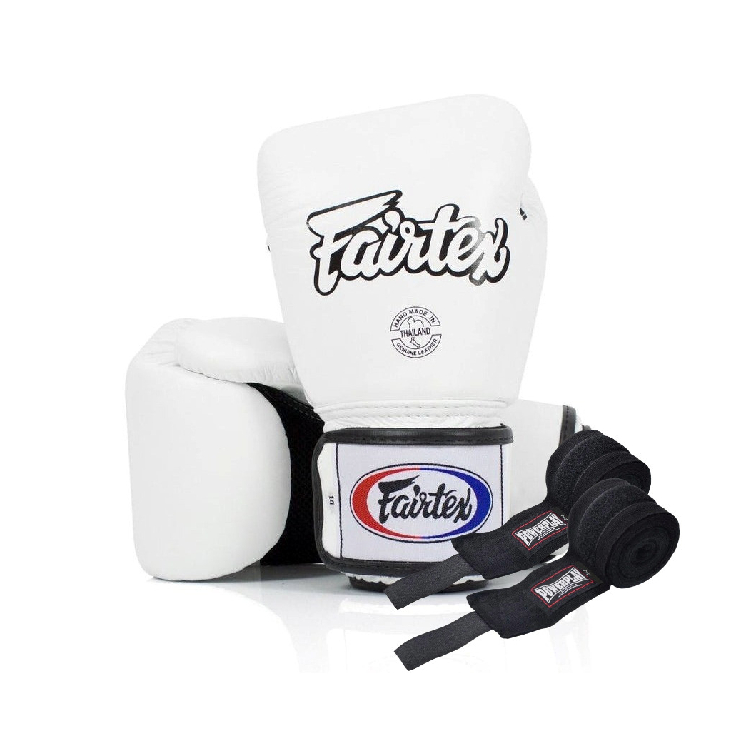 Боксерські рукавички Fairtex BGV1 White 14 унцій (бинти в комплекті) (BGV1_14oz_White) - зображення 1