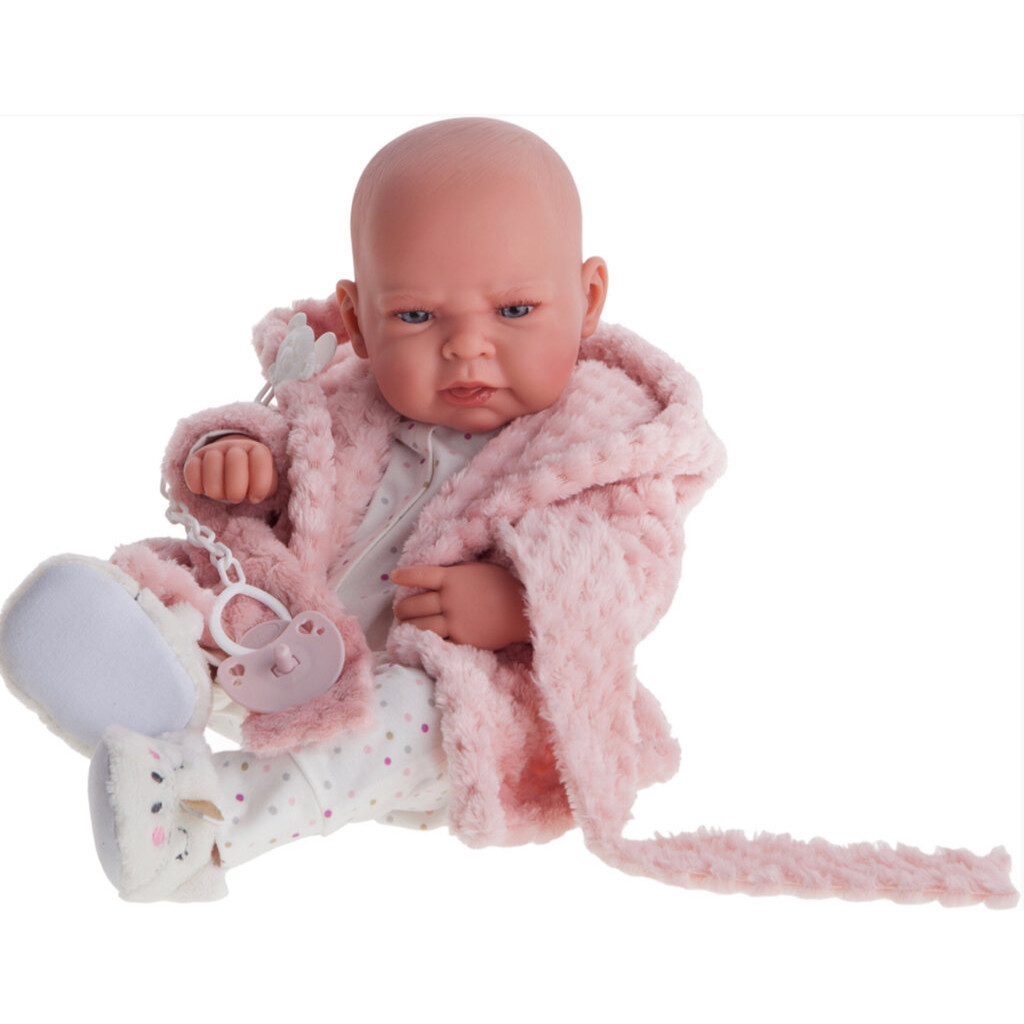 Пупс Antonio Juan Новонароджена Лея в рожевому халаті з вініловим тілом 42 см (50153) - зображення 3