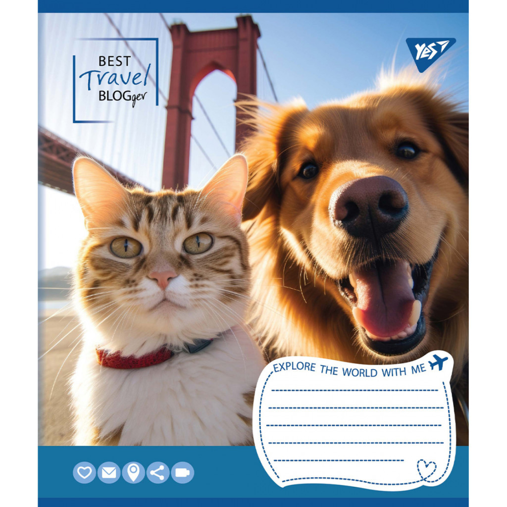 Зошит Yes Best travel blogger 24 аркушів лінія (767037) - зображення 4