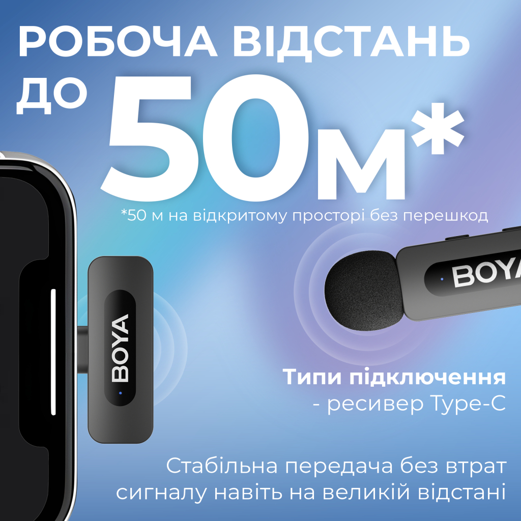 Мікрофон Boya BY-V10 Type-C Black (BY-V10) - изображение 10