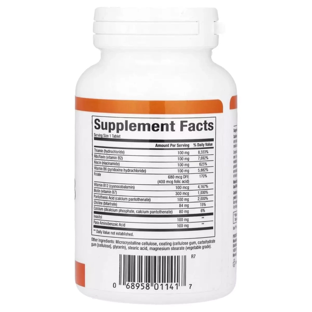 Вітамін Natural Factors Комплекс вітамінів групи B, 100 мг, Complete B, 90 таблеток (NFS-01141) - зображення 2