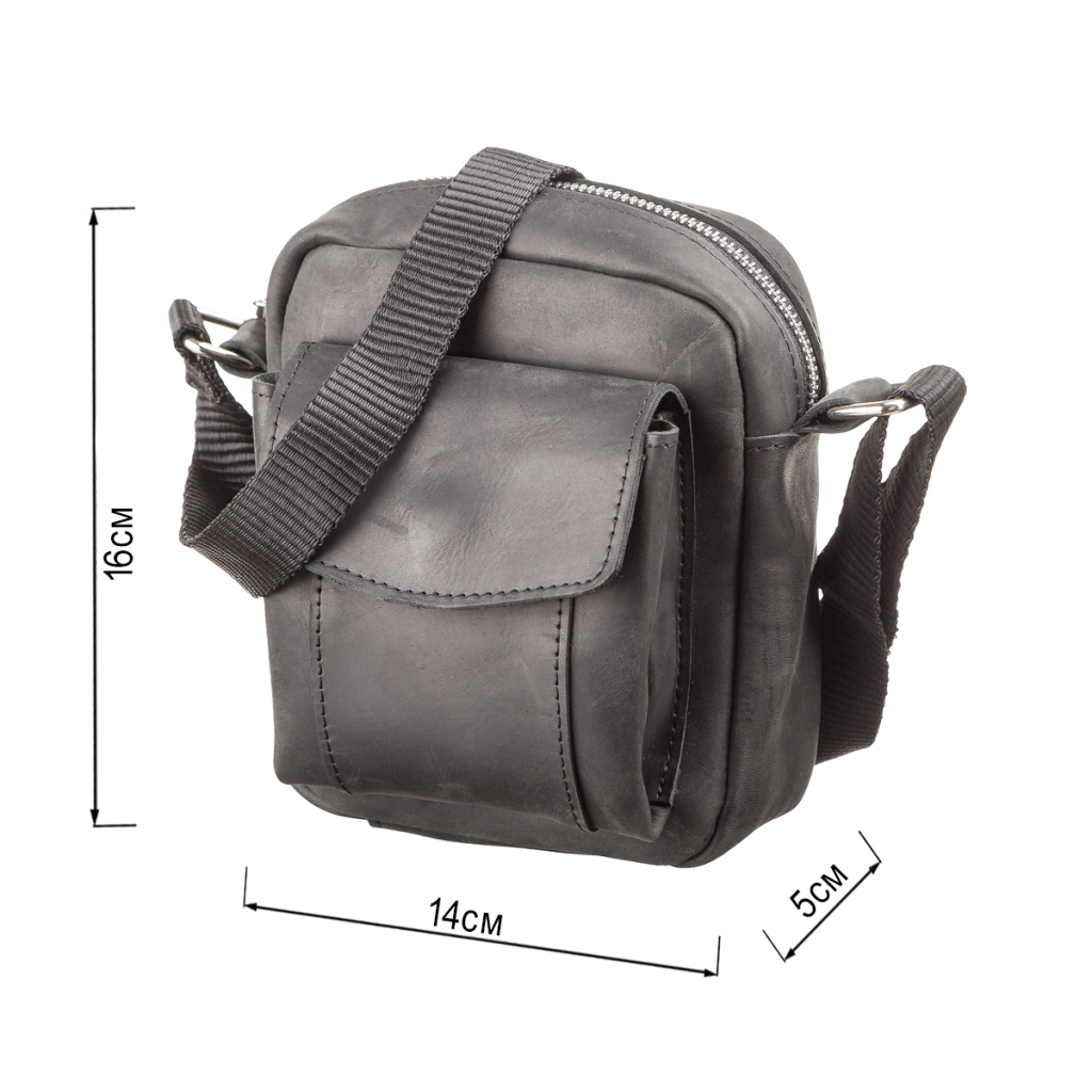 Сумка Shvigel З вінтажної шкіри Чорна (11076) - зображення 3