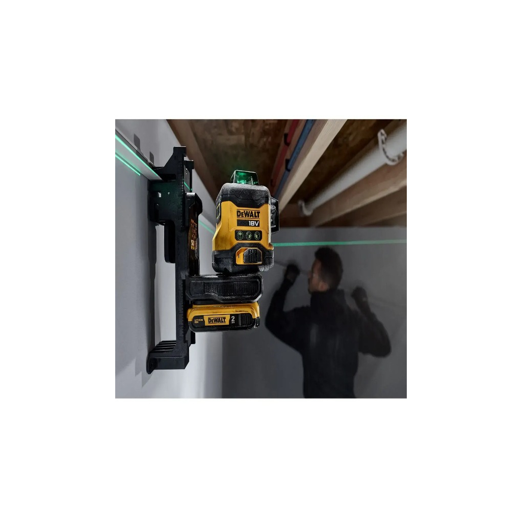 Лазерний нівелір DeWALT 18В XR Li-Ion, зелений промінь, 2Ah, ЗУ, кейс (DCLE34031D1) - зображення 4