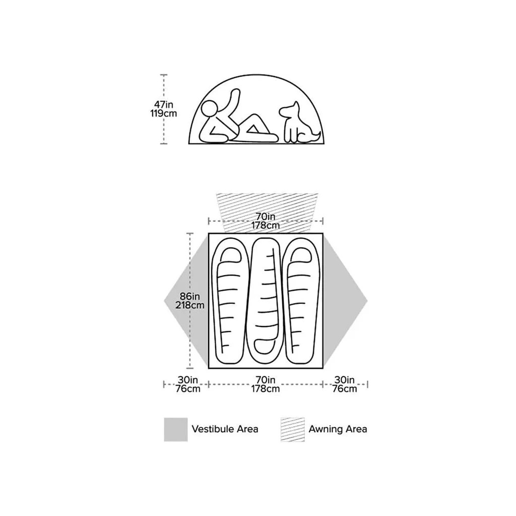 Намет Big Agnes Salt Creek SL3 gray/light gray (021.0219) - зображення 7