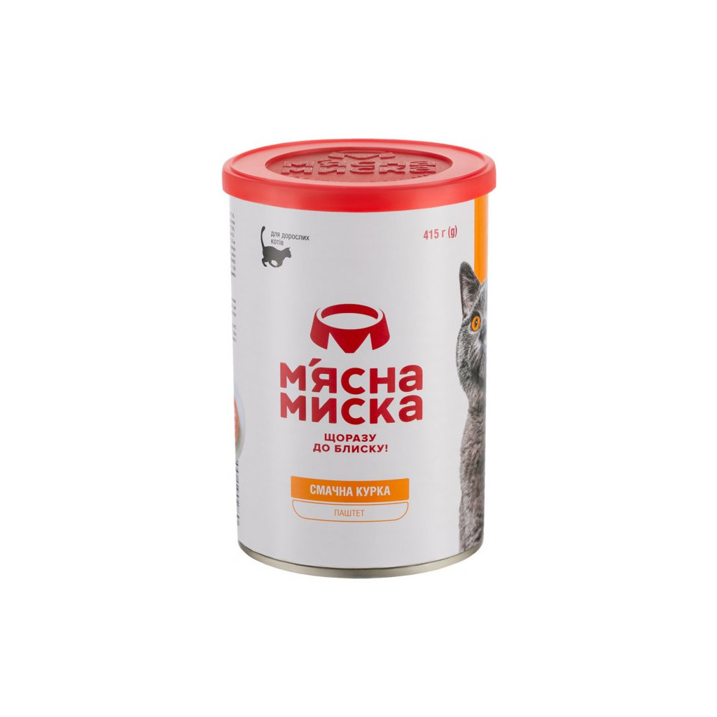 Паштет для котів М'ясна Миска з куркою 415 г (4820255190280) - зображення 1