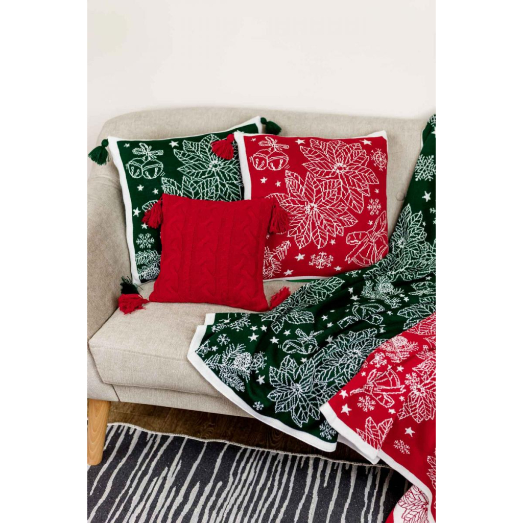Наволочка Прованс декоративна в'язана Різдвяник зелений 45х45 (030170) - зображення 4