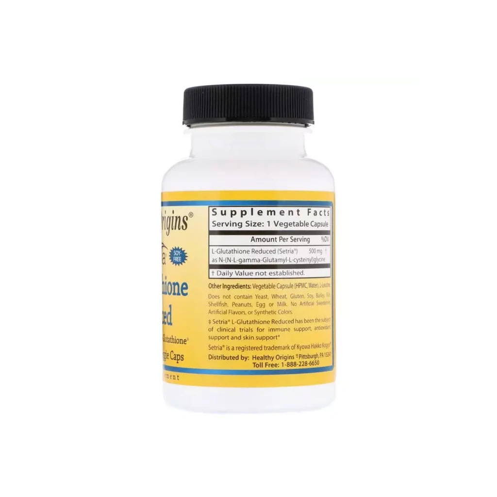 Амінокислота Healthy Origins L-Глутатіон 500мг, Setria, 60 капсул (HO41336) - зображення 2