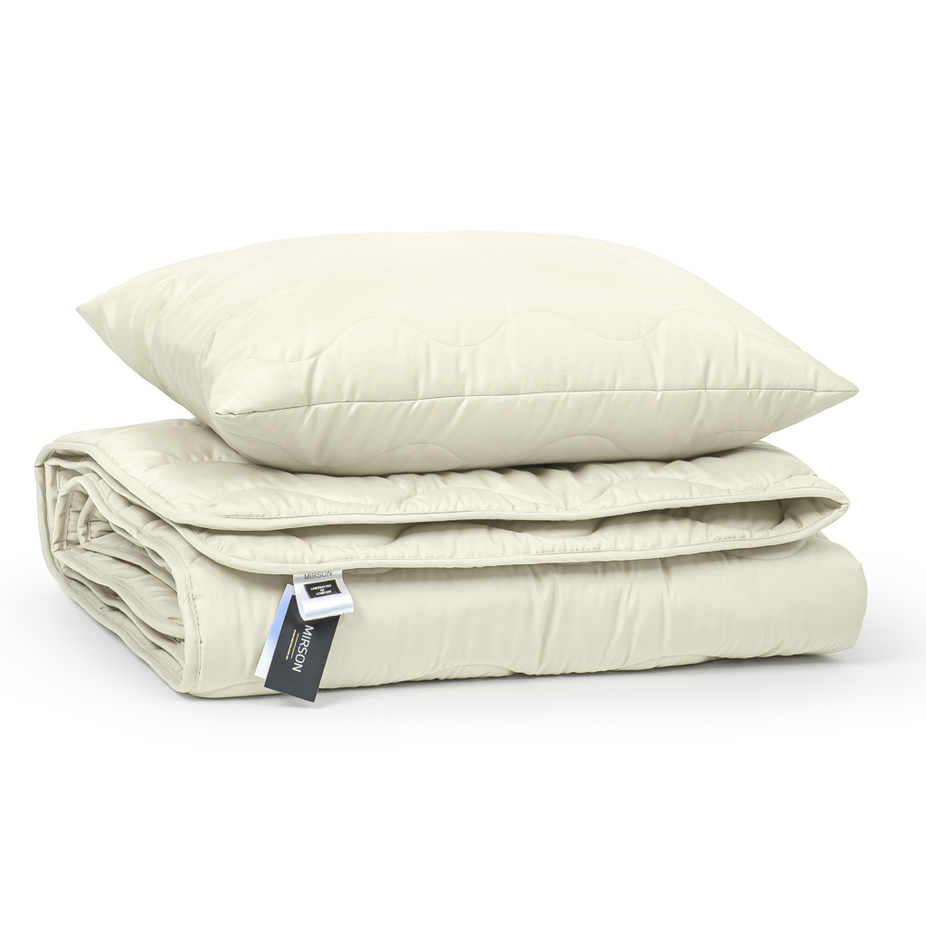 Ковдра MirSon Набір Евкаліптовий №1701 Eco Light Creamy 155х215 + подушка (2200002656030) - зображення 4