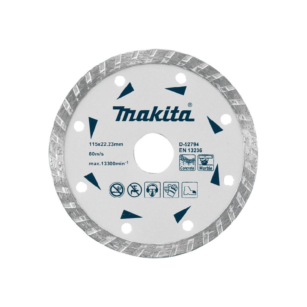 Круг відрізний Makita алмазний по бетону та мармуру турбо 115x22.23 мм (D-52794) - зображення 1