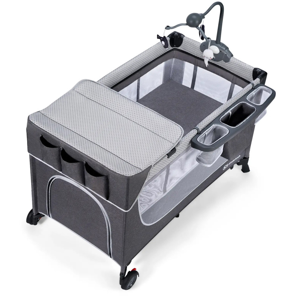 Дитячий манеж Kinderkraft кровать Leody с пеленатором Grey (5902533917952) - изображение 10
