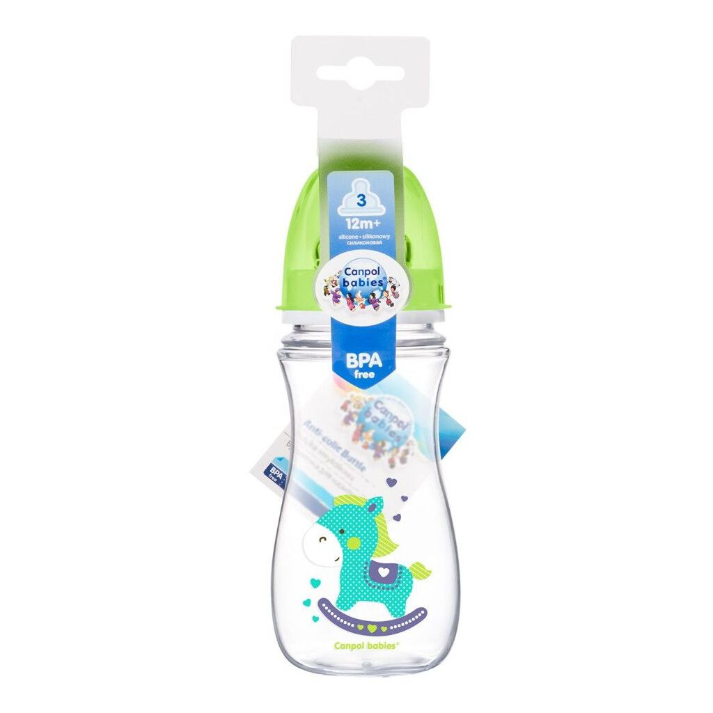 Пляшечка для годування Canpol babies Easystart Кольорові звірята 300 мл Бірюзова (35/204) - зображення 2