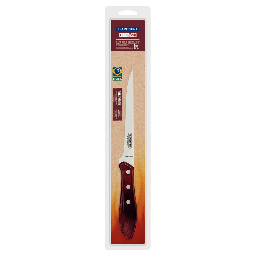 Кухонний ніж Tramontina Barbecue Polywood Fillet 152 мм Червоне Дерево (21188/176) - зображення 6