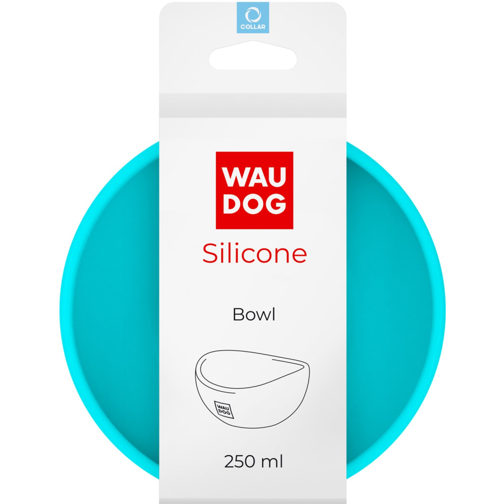 Посуд для котів WAUDOG Silicone Миска 250 мл блакитна (50812) - зображення 1