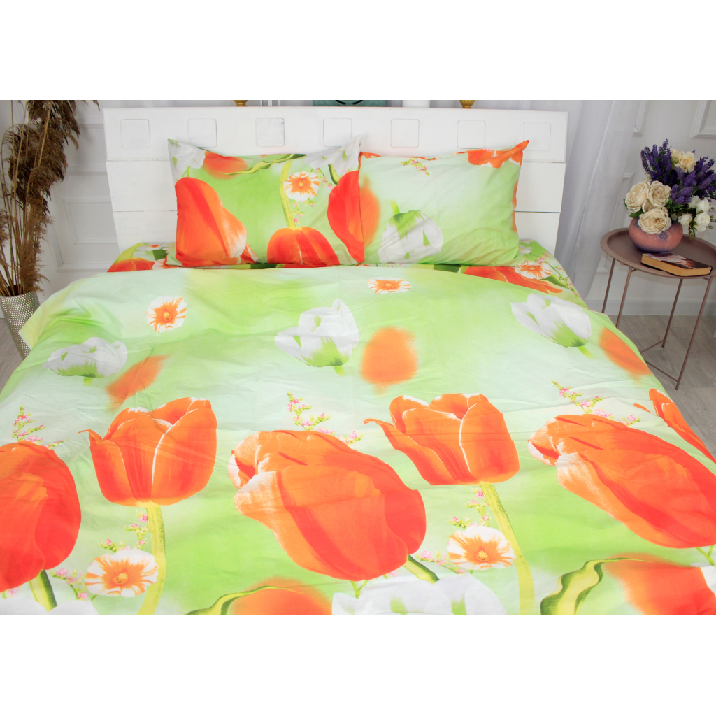 Постільна білизна MirSon Сатин 22-1287 Tulips Сімейна 160x220 (2200003599060) - зображення 3