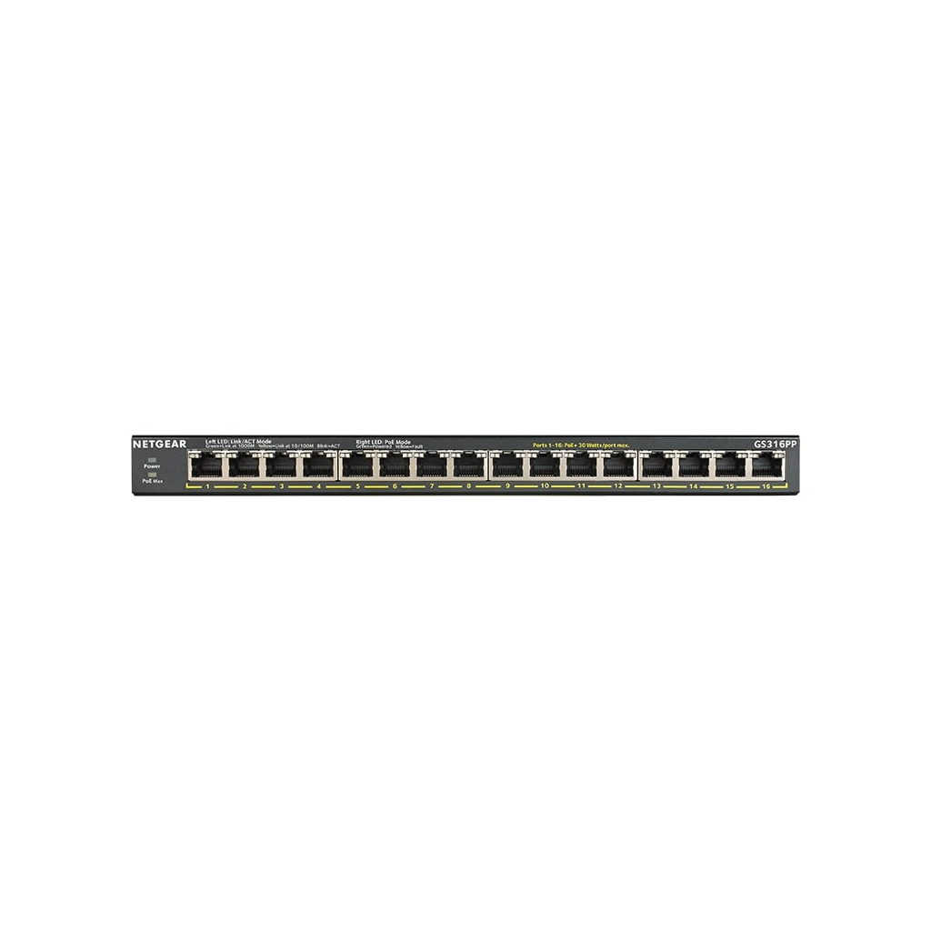 Комутатор мережевий Netgear GS316PP-100EUS - зображення 1