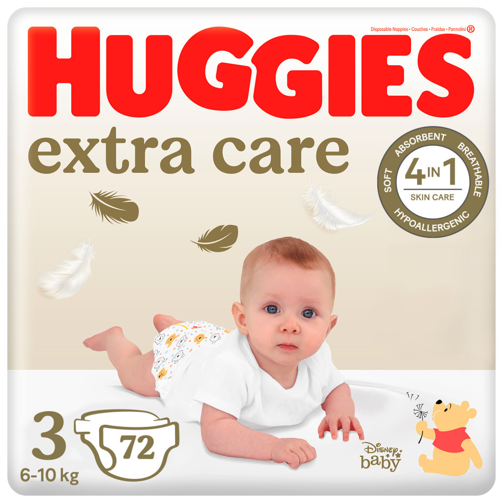Підгузки Huggies Extra Care 3 (6-10 кг) 72шт (5029053578095) - зображення 1