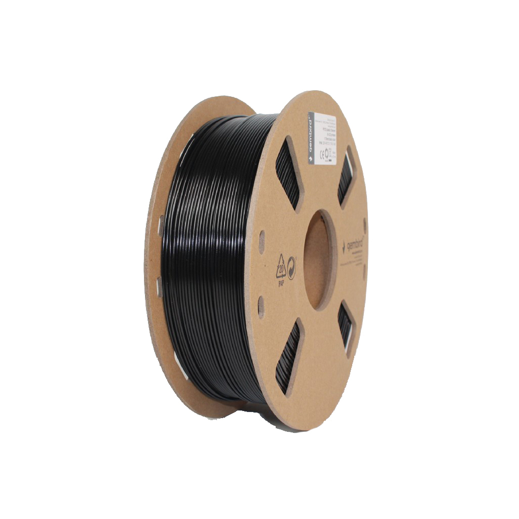 Пластик для 3D-принтера Gembird PETG, 1.75 мм, black, 1 кг (3DP-PETG1.75-01-BK) - изображение 2