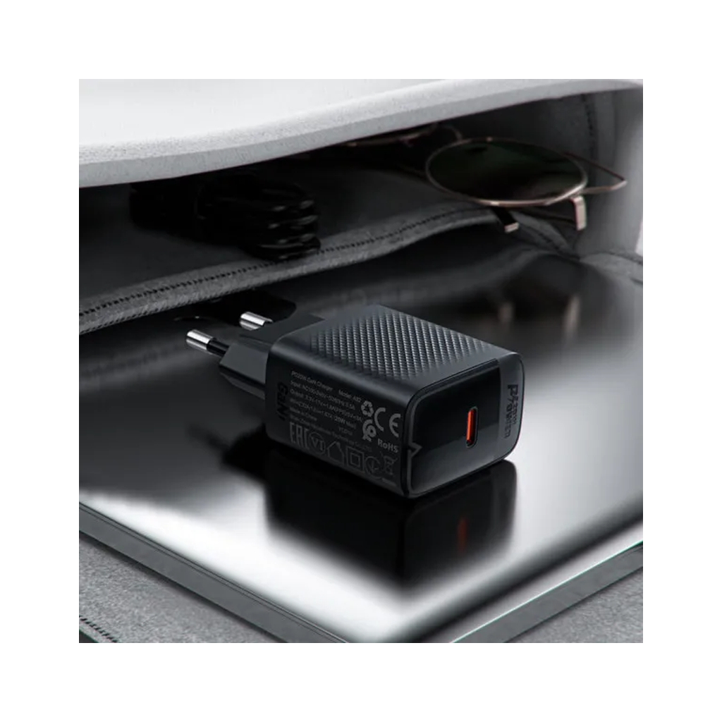 Зарядний пристрій Acefast USB-C 20W + Type-C cable A82 Fast Charger Black (6974316280057) - зображення 7