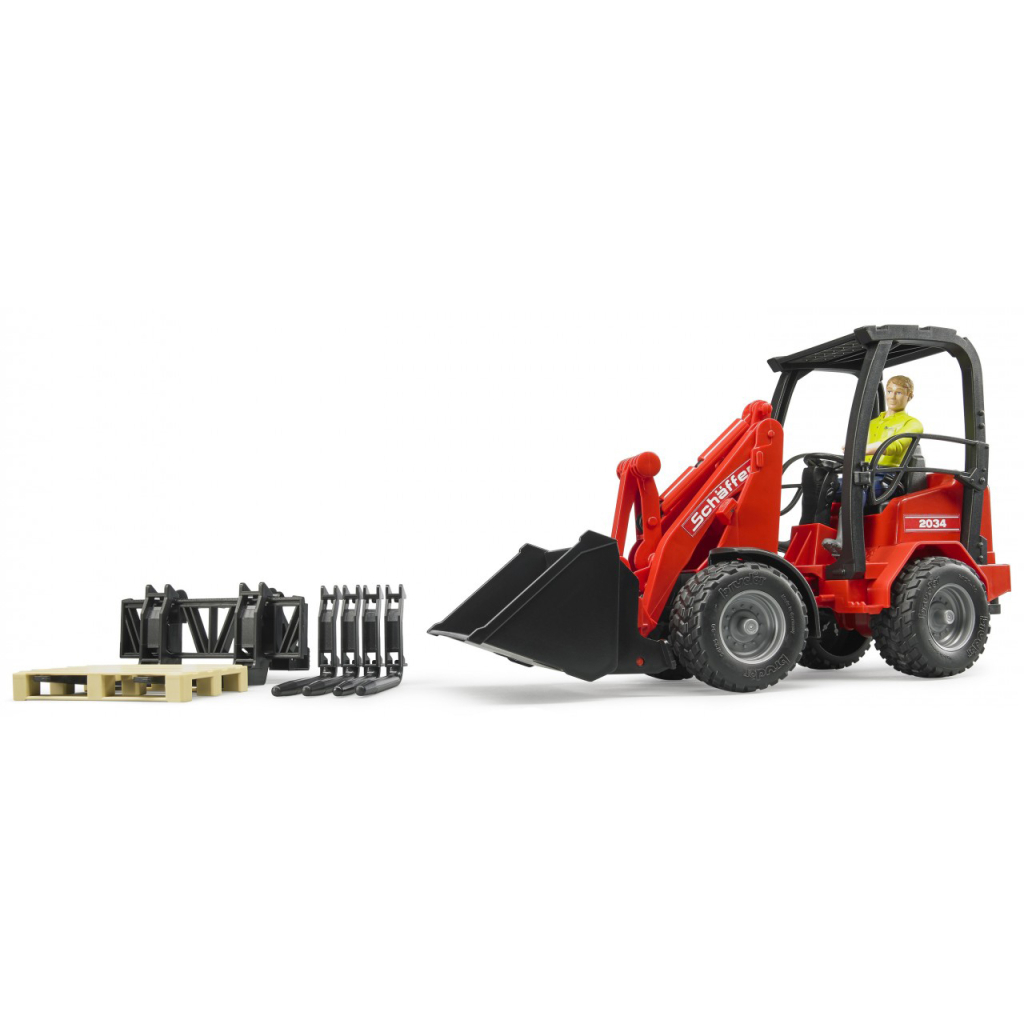Спецтехніка Bruder Міні-навантажувач Schaffer Compact 2630 з фігуркою та аксесуарами (02191) - зображення 6