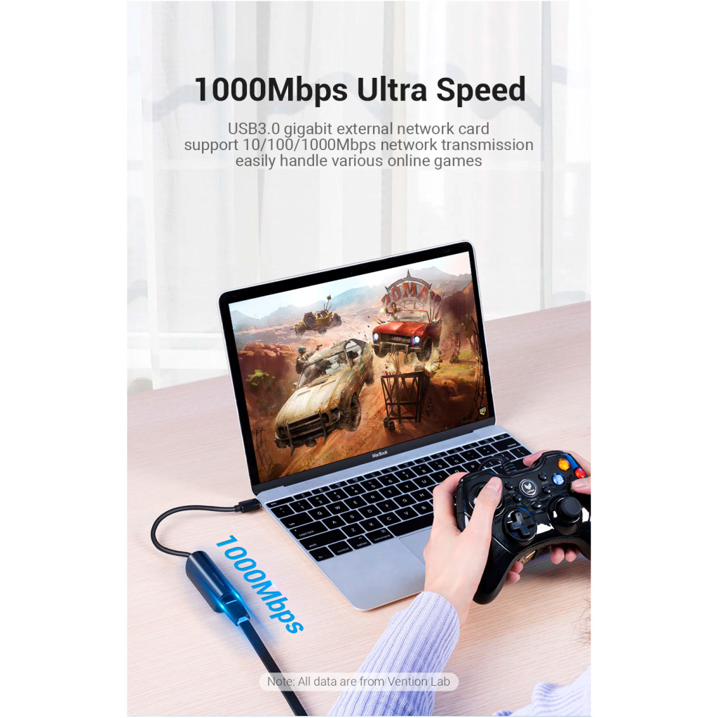 Перехідник USB-C to RJ45 Ethernet 1000Mbps Vention (CFBBB) - изображение 4