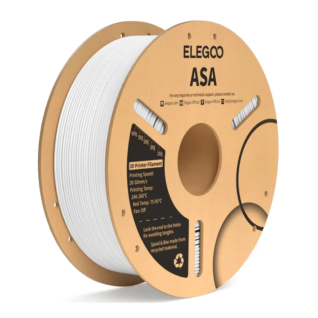 Пластик для 3D-принтера ELEGOO ASA 1кг, 1.75мм, white (50.203.0183) - зображення 1