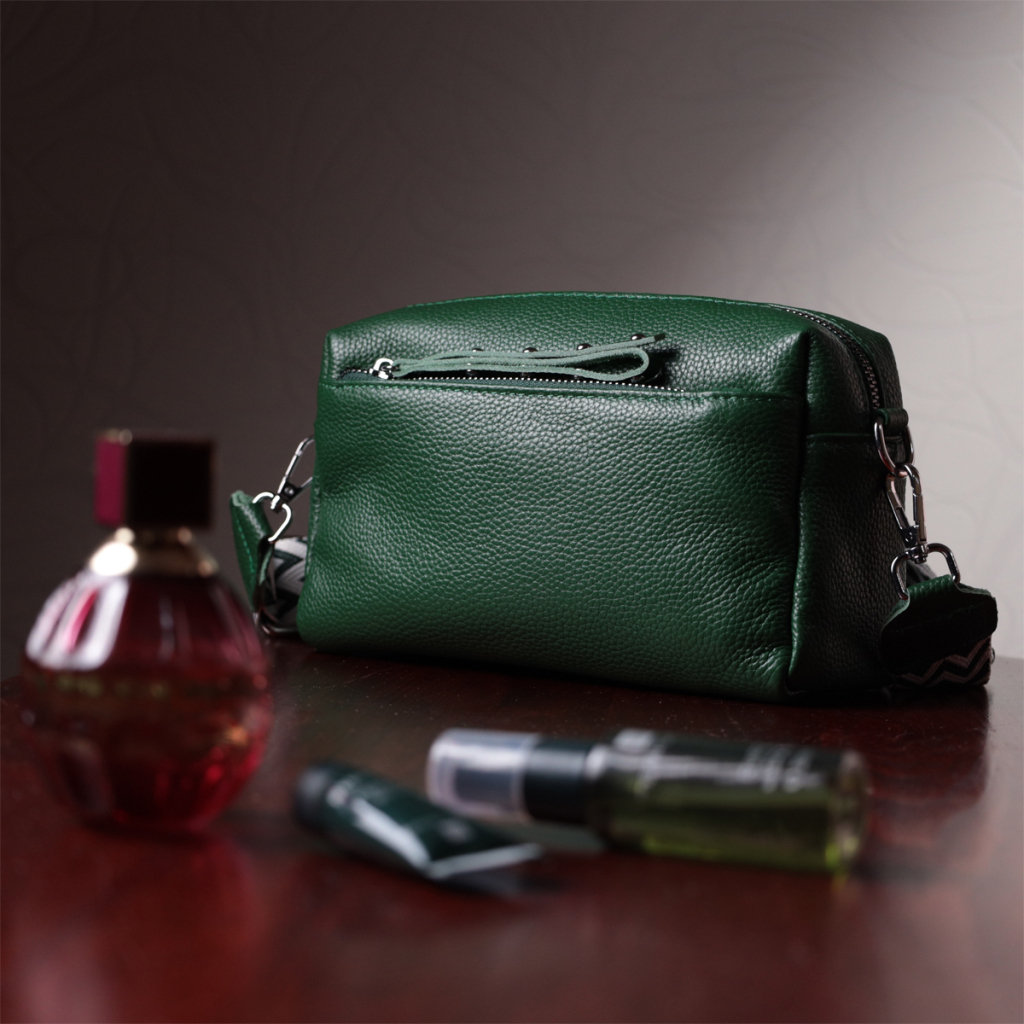 Сумка Vintage Шкіряна жіноча Зелена (22651) - зображення 11