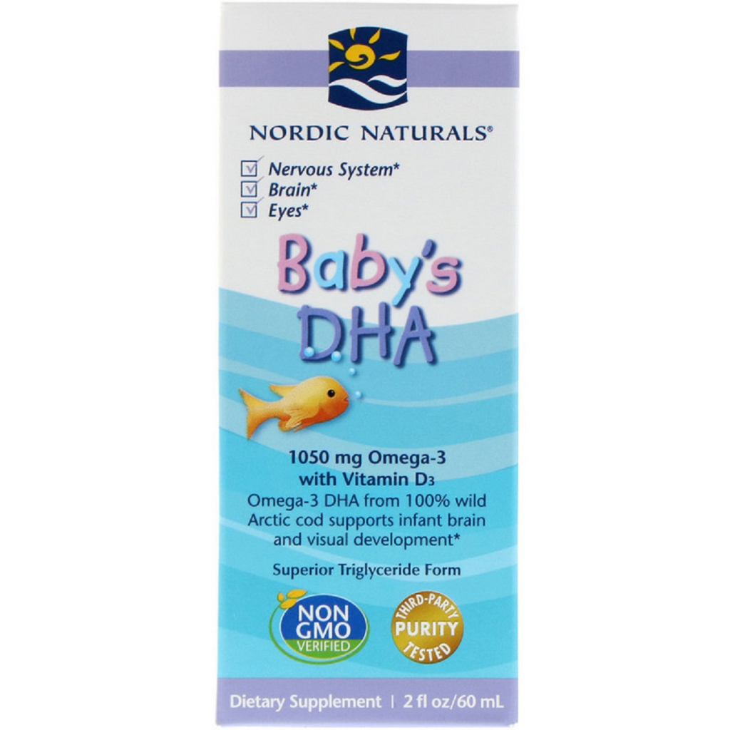 Жирні кислоти Nordic Naturals Риб'ячий жир (ДГК) для Дітей з вітаміном D3, Baby's DHA, wit (NOR-53787) - зображення 1