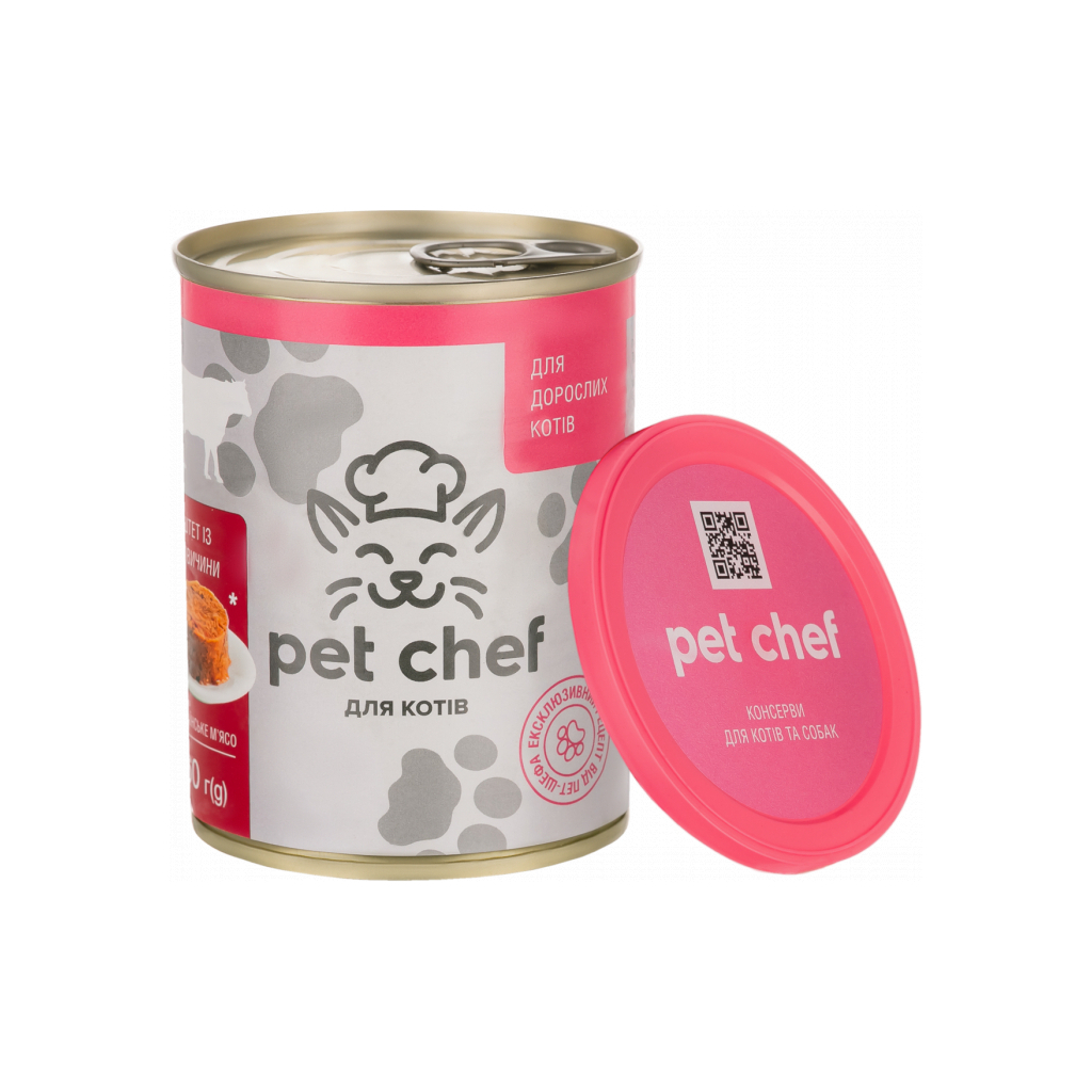 Паштет для котів Pet Chef з яловичиною 360 г (4820255190419) - зображення 2