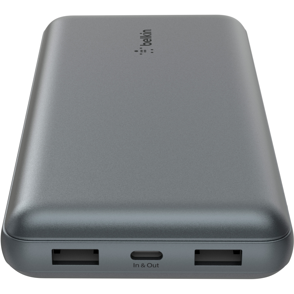 Батарея універсальна Belkin 10000mAh 15W 2xUSB-A, USB-C Gray (BPB011BTGY) - зображення 3