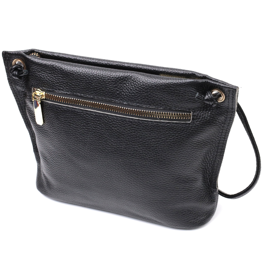 Сумка Vintage Жіноча трапецієподібна з натуральної шкіри Чорна (22395) - зображення 2