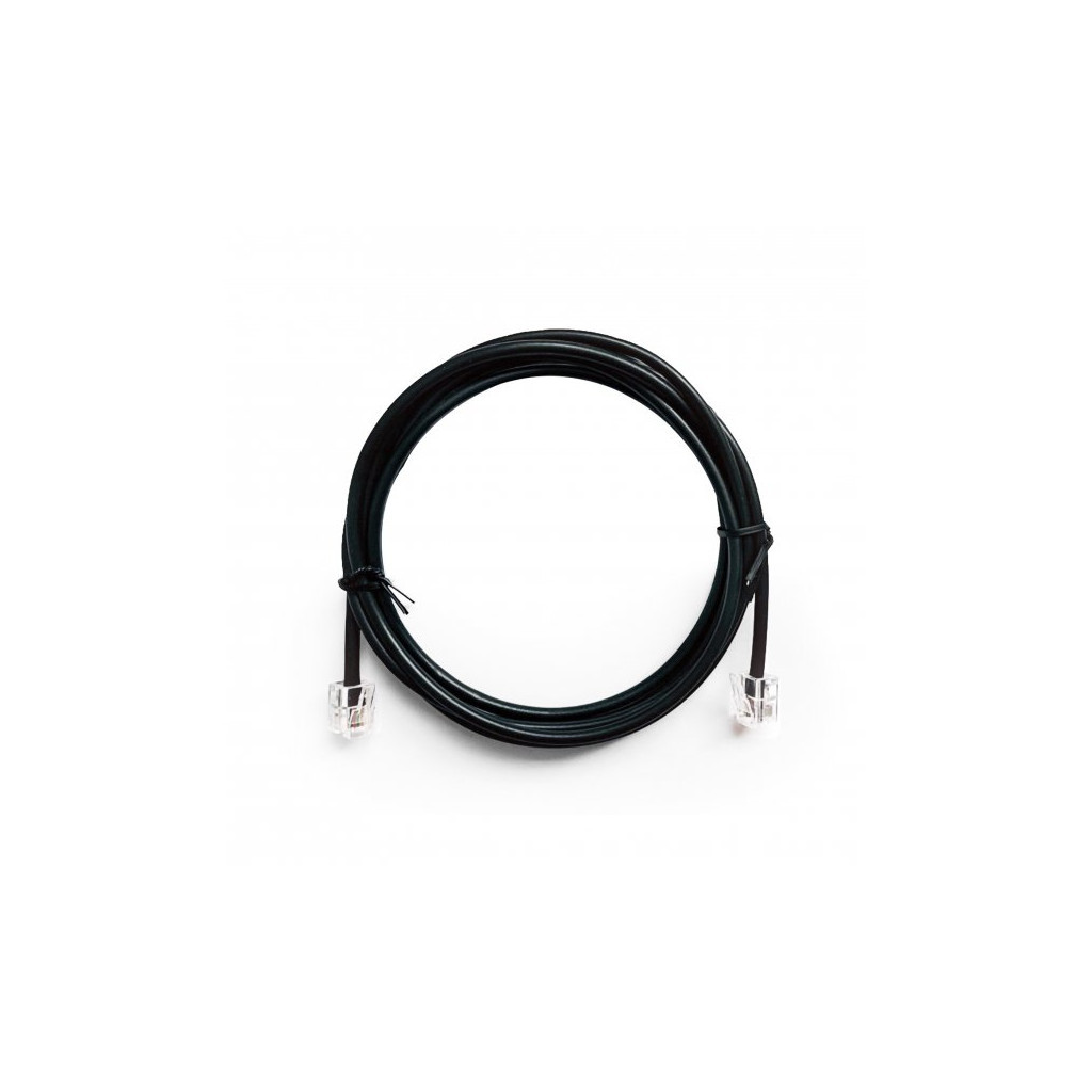 Патч-корд телефонний 2м RJ11 (6P4C) black Cablexpert (TC6P4CR-2M) - зображення 1