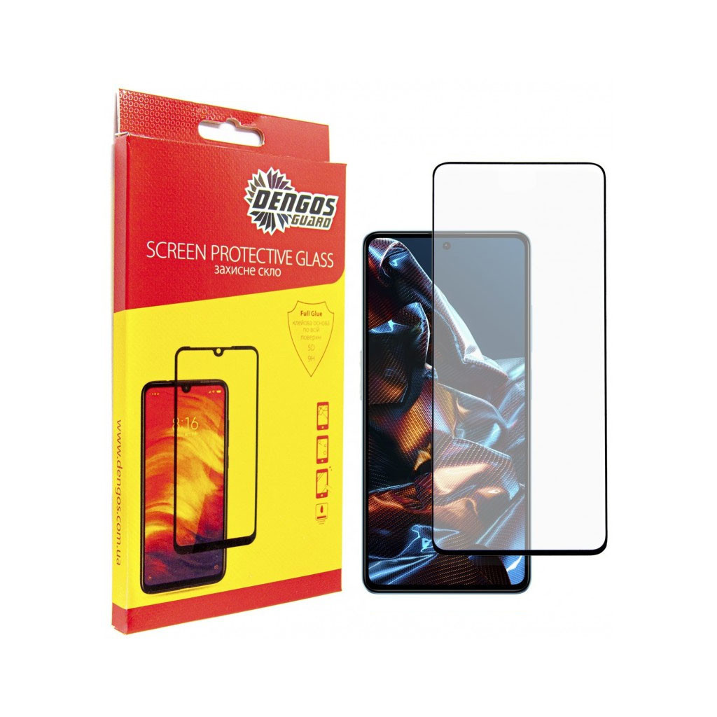 Скло захисне Dengos Full Glue Poco X5 Pro 5G (black) (TGFG-303) - зображення 1