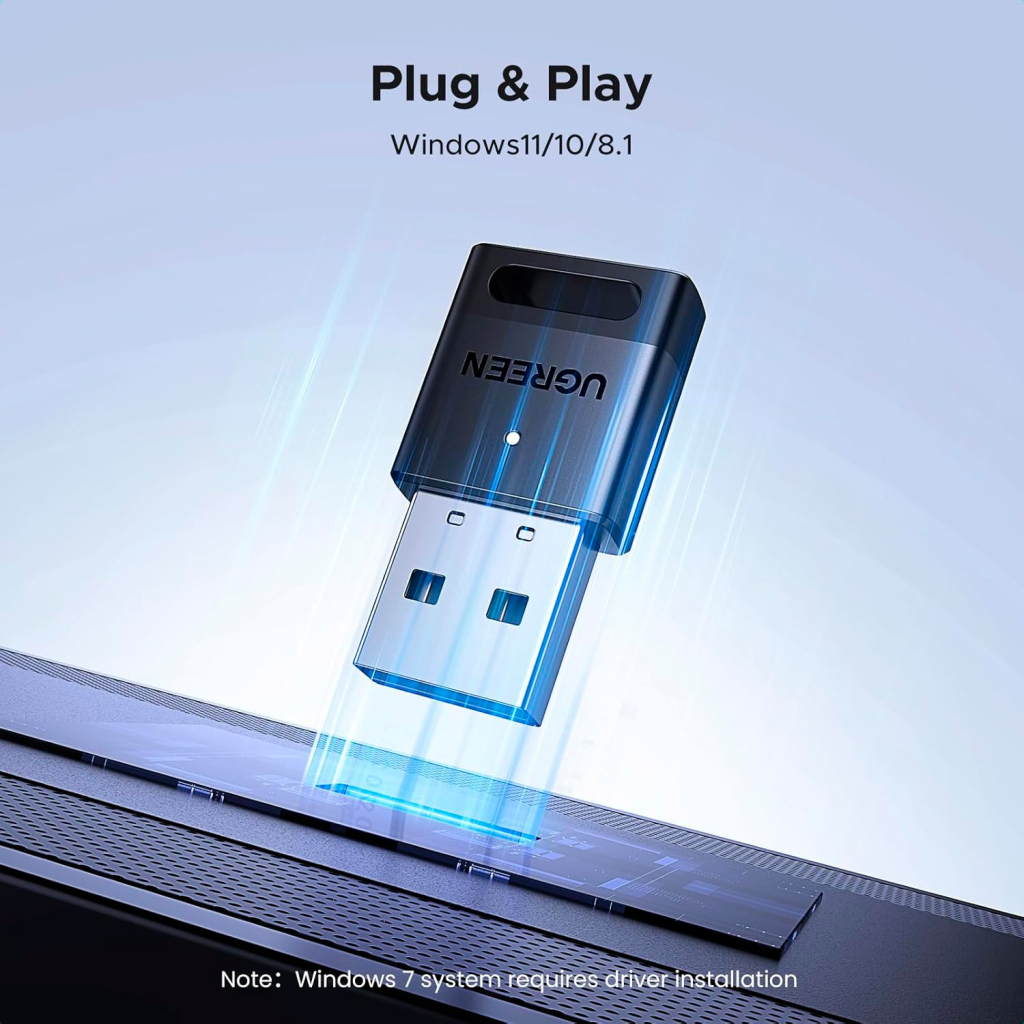 Bluetooth-адаптер Ugreen USB Bluetooth 5.4 CM748 Black (45134) - зображення 3