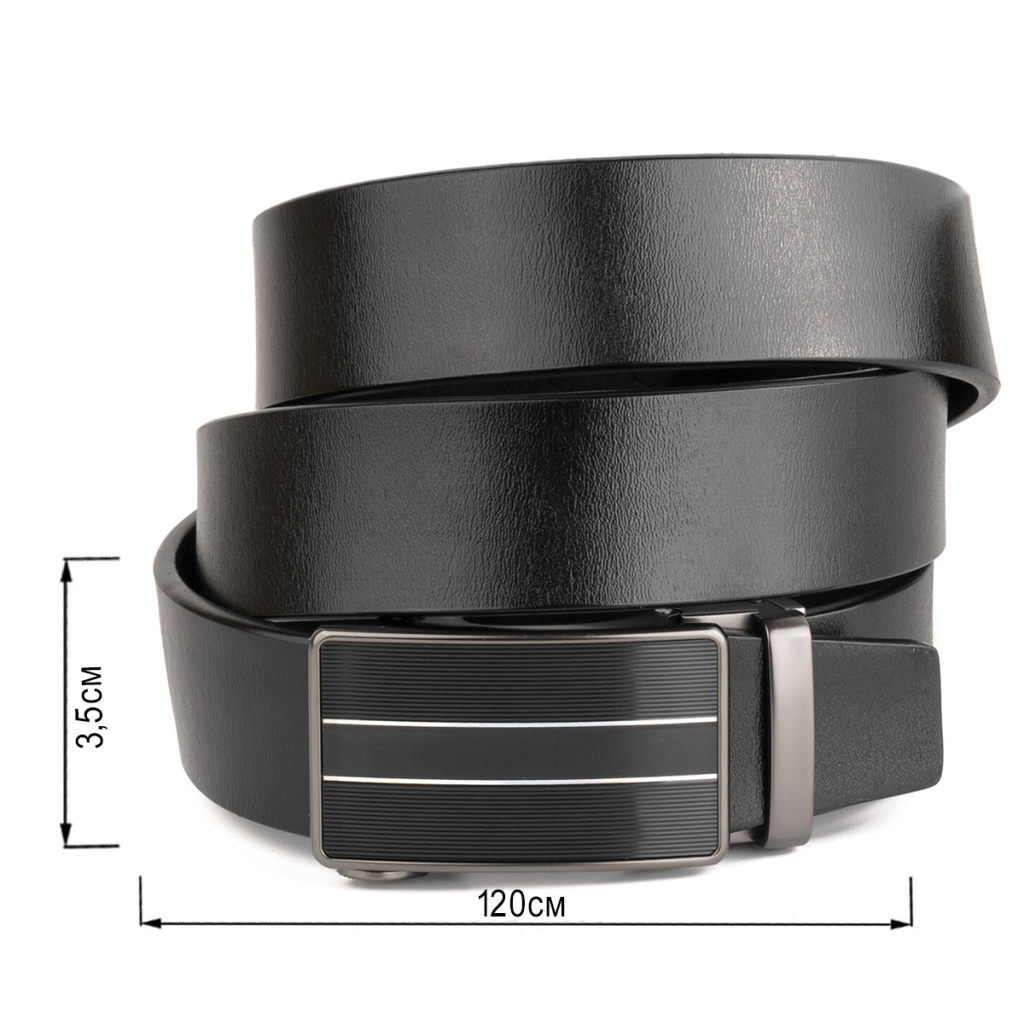 Ремінь Vintage Чоловічий зі смужками на пряжці Чорний (20334) - зображення 3