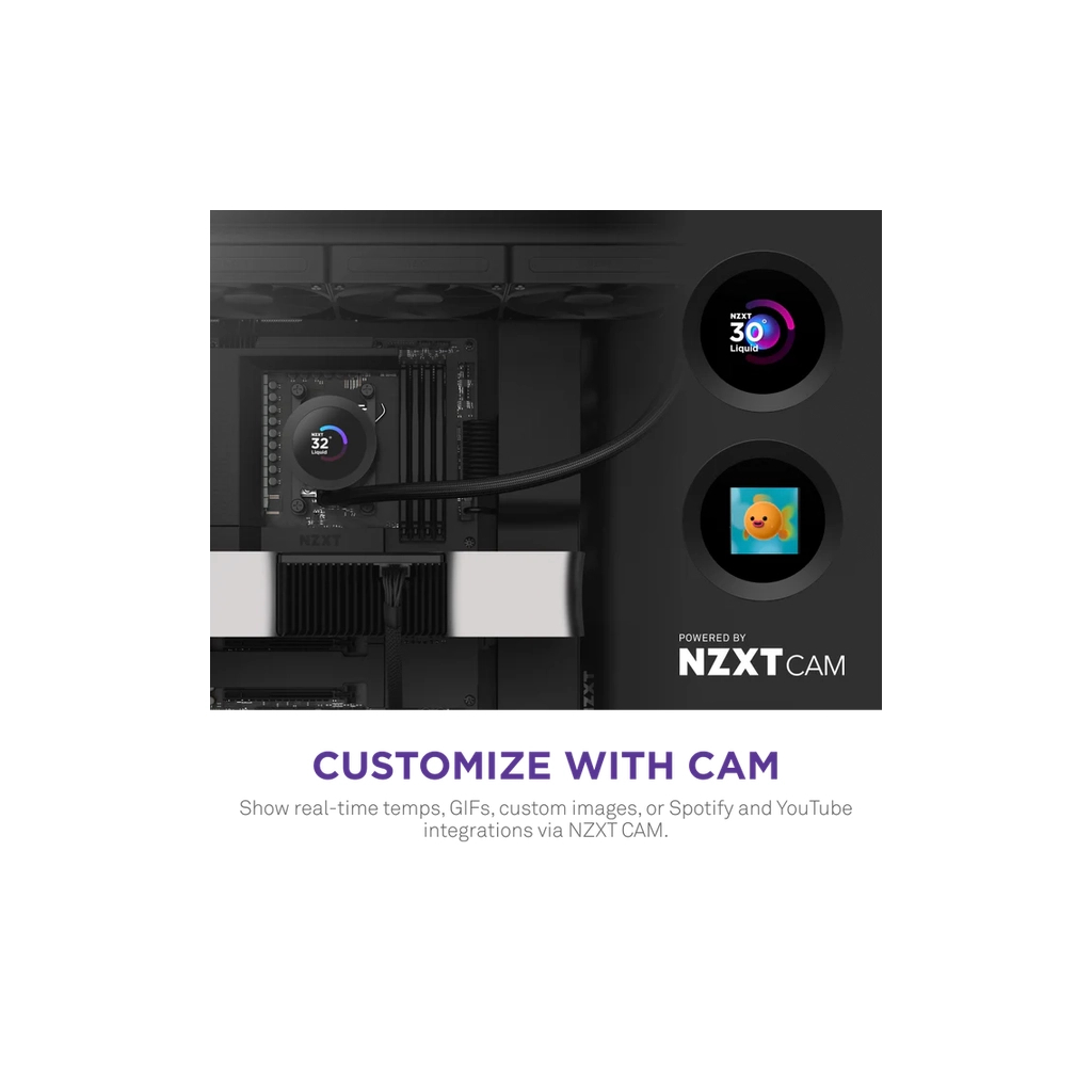 Система рідинного охолодження NZXT Kraken Plus V2 360mm AIO liquid cooler w/Displ (RL-KN360-B2) - зображення 7