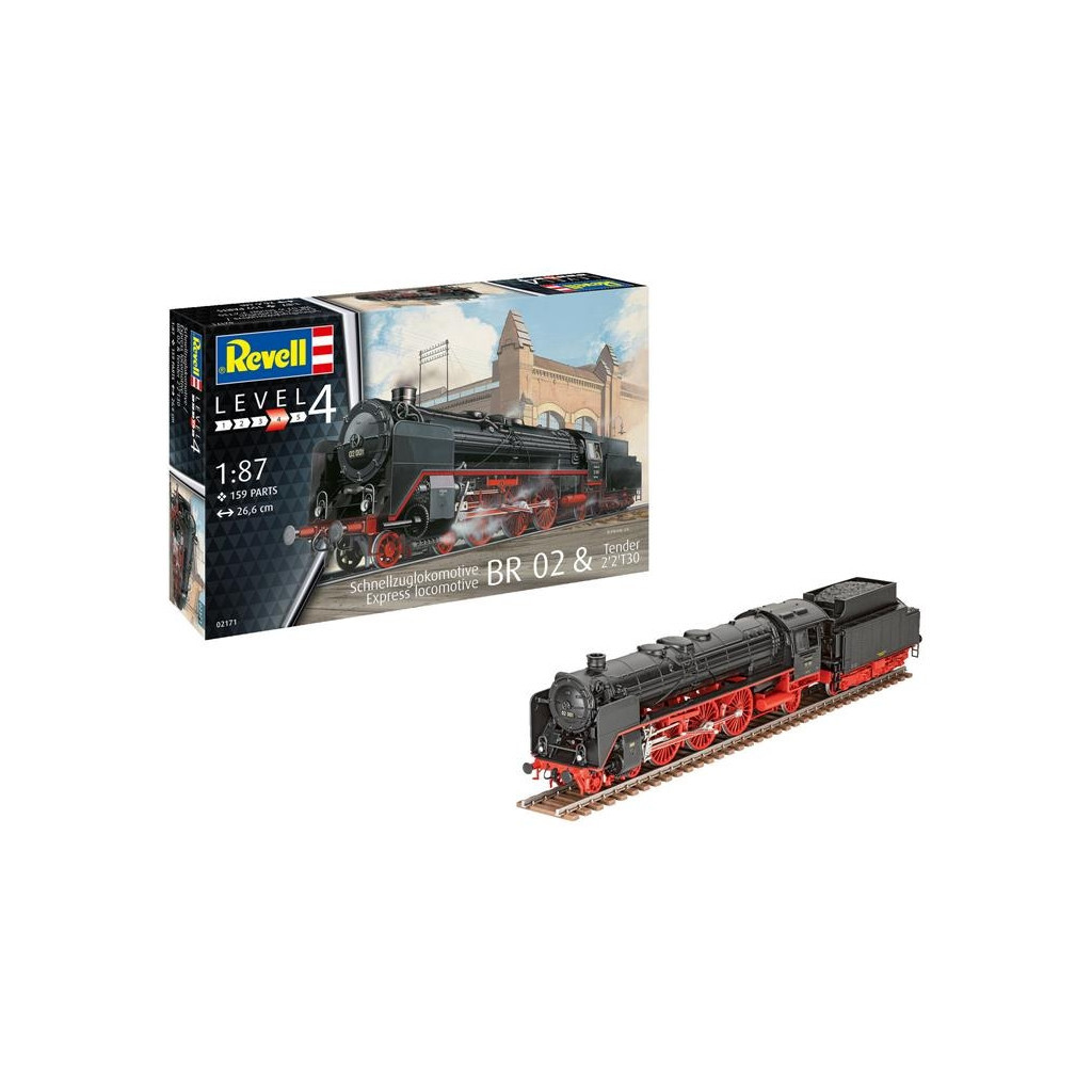 Збірна модель Revell Експрес локомотив BR02 з тендером 2'2'T30 рівень 4 масштаб 1:87 (RVL-02171) - зображення 2