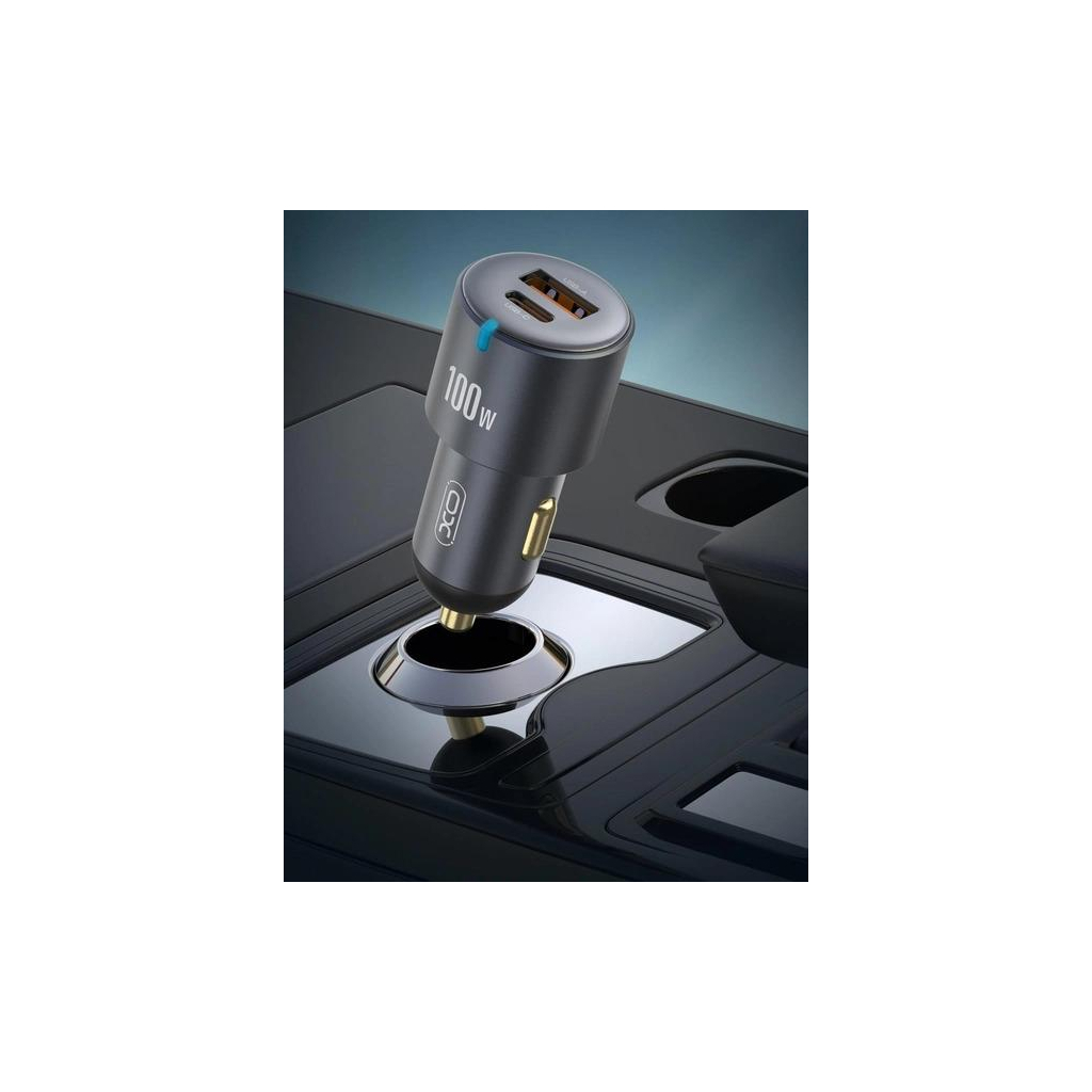 Зарядний пристрій XO CC47 1 USB 65W + 1 Type-C PD 35W (100W) Black (XO-CC47-BK) - зображення 7