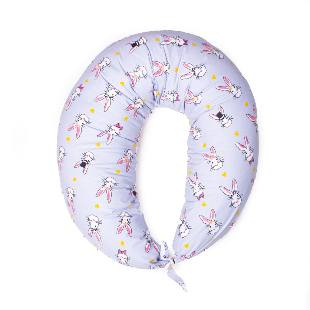 Подушка MirSon для вагітних та годування №8310 Print Line 17-0527 Bunnies Бязь 30х170х20 см (2200006200352) - изображение 2