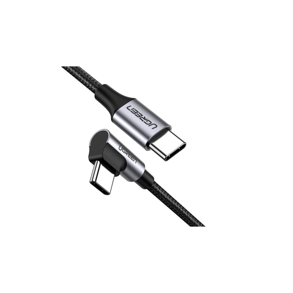 Дата кабель USB-C to USB-C 1.0m US255 Angled 3A (Gray\Black) Ugreen (50123) - зображення 1